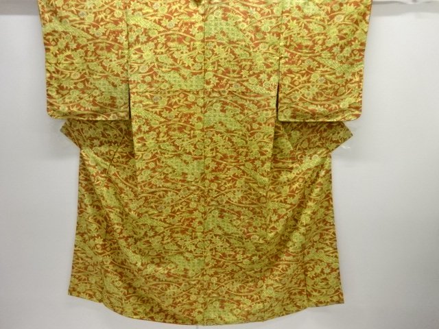 草花模様上代紬着物